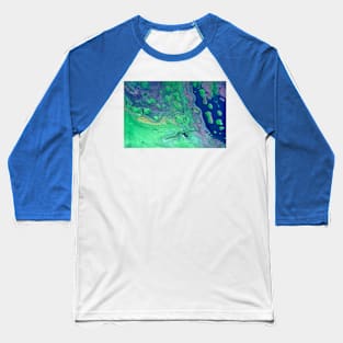 Emerald Blue Flow Baseball T-Shirt